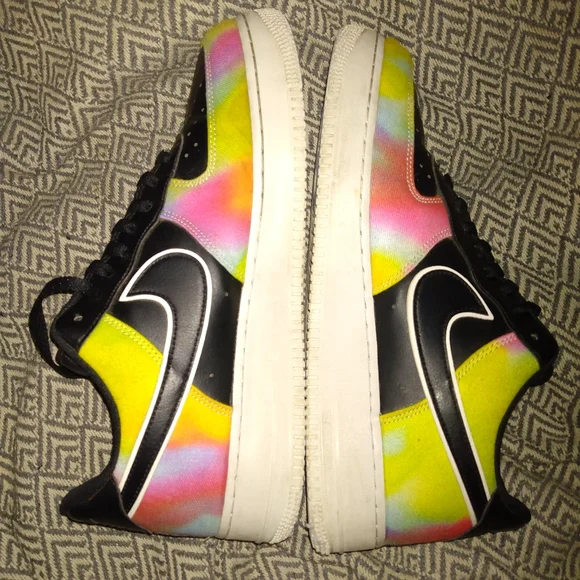 Nike Air Force 1 Low Black Tie Dye Mens Size 1 - Picture 6 of 13